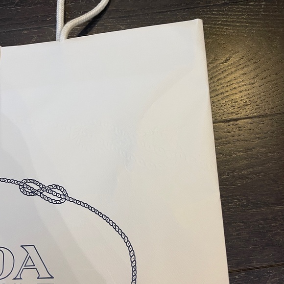 Prada LARGE white shopping bag tote empty storage decoration with ribbon42/20/14 - Picture 7 of 8